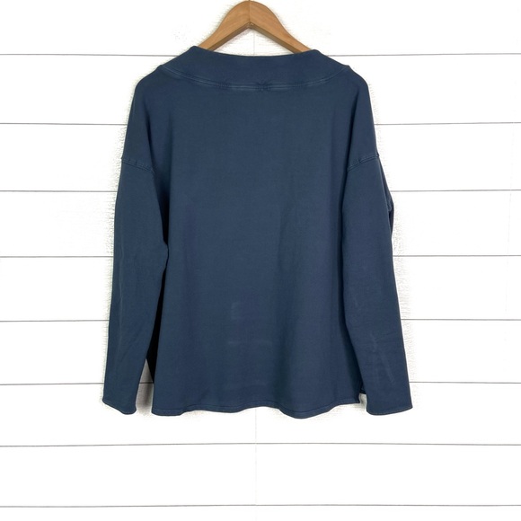 FREE PEOPLE x THE CLASS Rhythmic Oversized Top Blue Small Comfy Lounge Casual - Picture 5 of 8